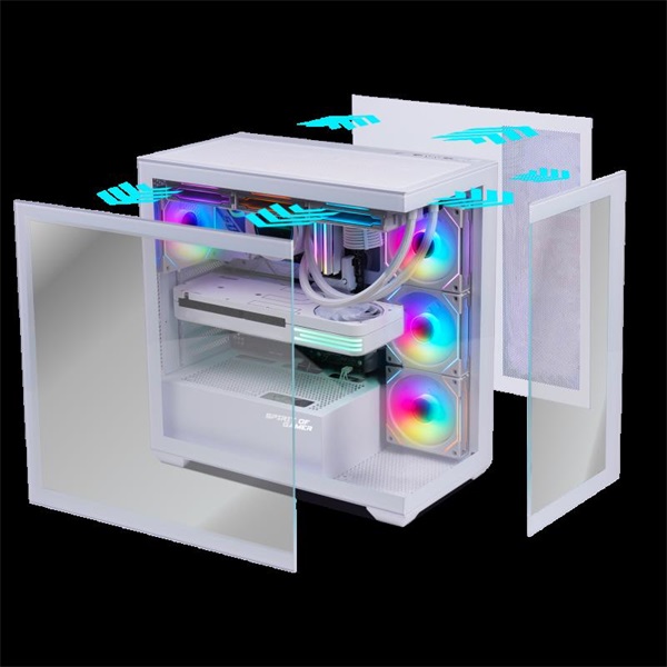 Spirit of Gamer SPARK Arctic Fehér ablakos 9x12cm ventilátor ATX Számítógépház Spirit of Gamer SPARK Arctic Fehér ablakos 9x12cm ventilátor ATX Számítógépház
