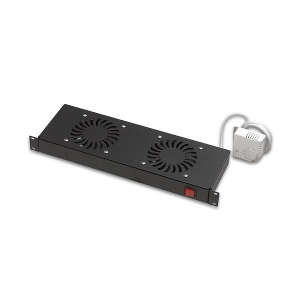 Legrand 19"- 1U 2 ventilátor termosztát 160m3/óra Rackszekrény ventilátor Fekete