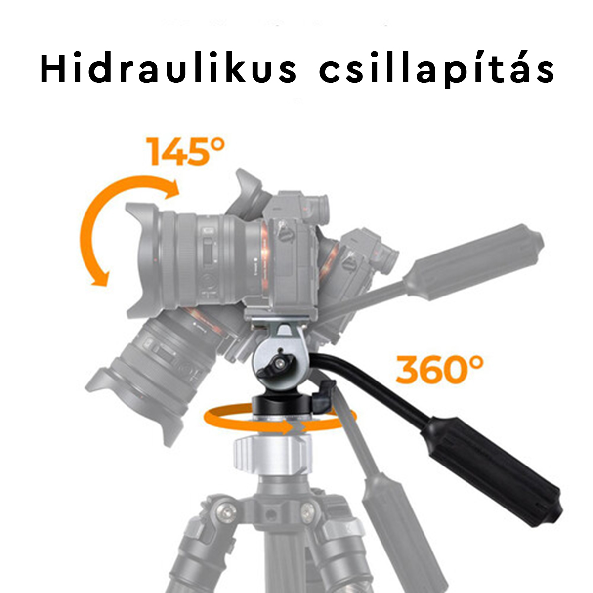 K&F Concept FH-02 Fluid videó állványfej, arca swiss, 3kg teherbírás