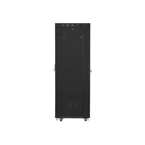 Lanberg 19" szabadon álló rack szekrény 42U/600X800 perforált ajtó  lapraszerelt  LCD kijelző Fekete V2