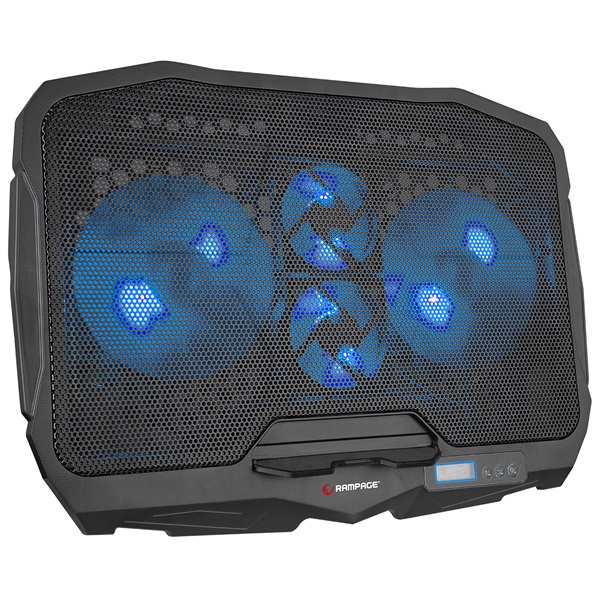 Rampage  17"-ig - AD-RC4 Blue fém rács  2x12,5cm+2x7cm venti Notebook Hűtőpad kék 