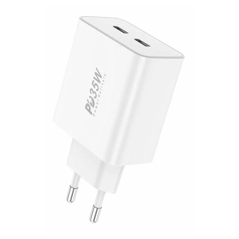 Foneng EU50 PD 35W 2x USB-C ports Hálózati töltő Fehér Foneng EU50 PD 35W 2x USB-C ports Hálózati töltő Fehér