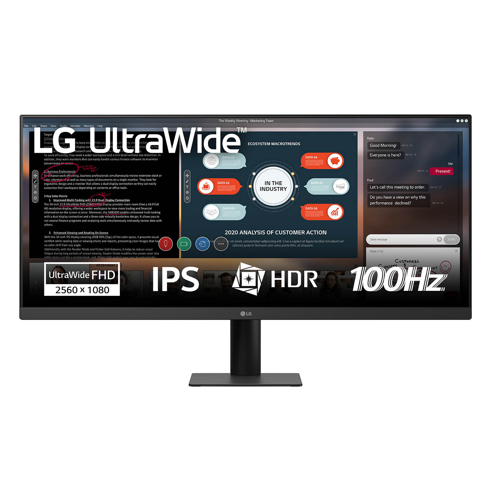 LG 29" 29U511A-B Monitor - 2560x1080, WFHD, LED, IPS, 100Hz, 5ms, Fekete