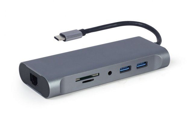 Gembird A-CM-COMBO7-01 Multi Port Adapter USB Type C 7in1 USB hub szürke  