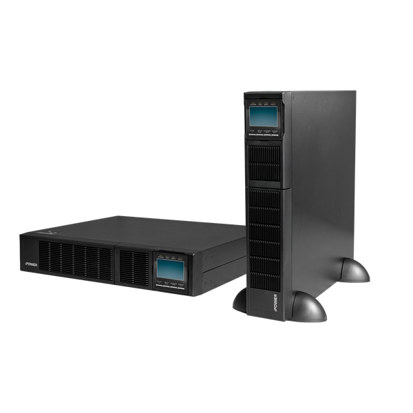 iPOWER UPS, 3000VA, 3000W, 8x C13 + 1x C19, SNMP/USB/RS-232,szünetmentes tápegység, LCD kijelző, AVR, online, Rack/Tower