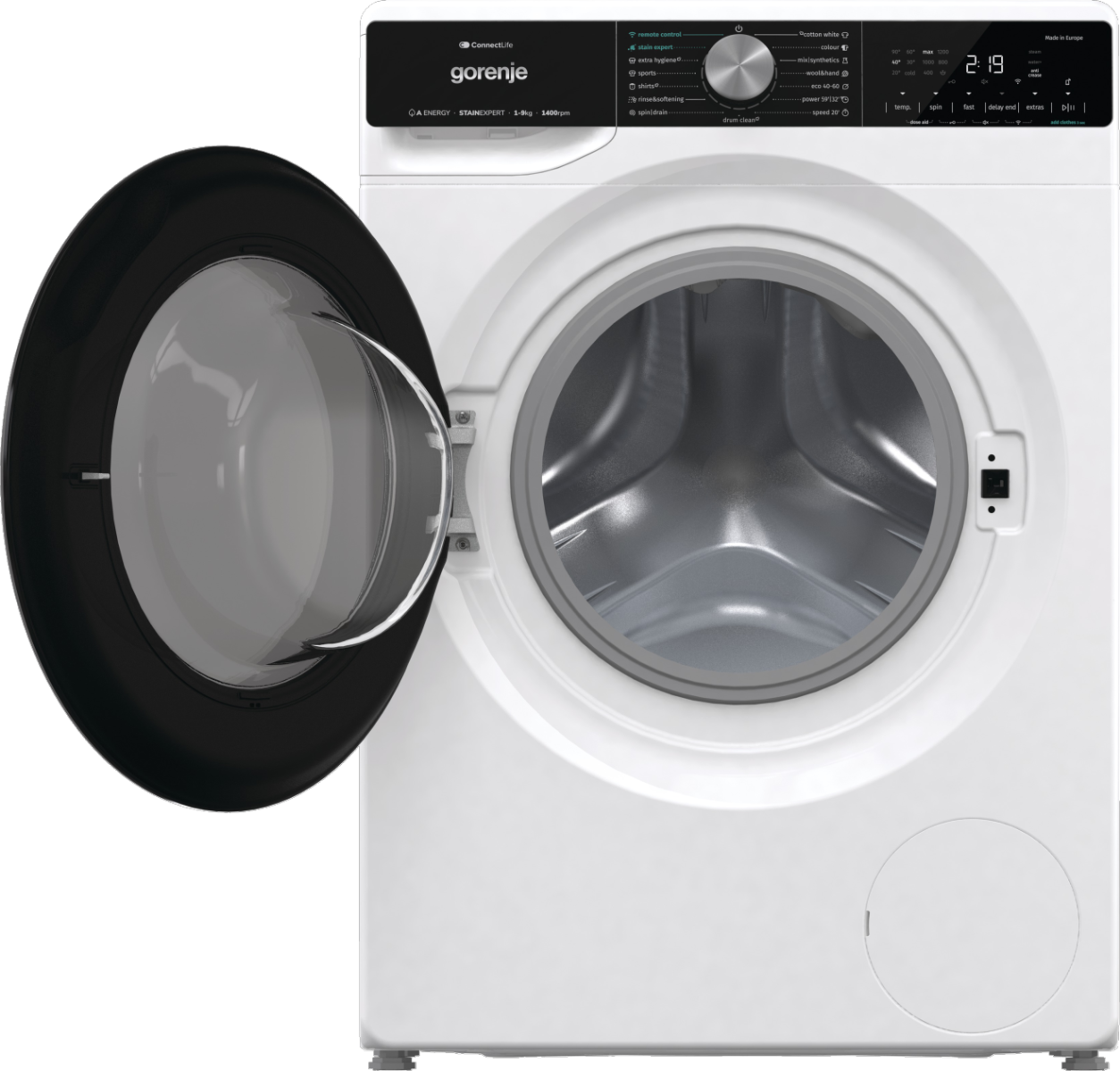 Gorenje WNS94ATWIFI Elöltöltős mosógép - 9 kg, 1400 ford./perc, A Energiaosztály, Gőz program Gorenje WNS94ATWIFI Elöltöltős mosógép - 9 kg, 1400 ford./perc, A Energiaosztály, Gőz program