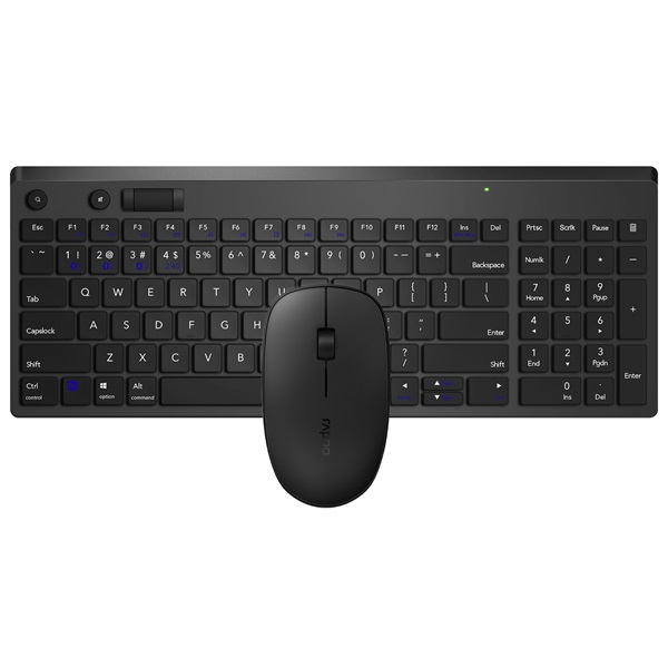 Rapoo 8050T vezeték nélküli (Bluetooth 3.0, 4.0 és 2.4 GHz) billentyűzet + egér fekete (192502) Rapoo 8050T vezeték nélküli (Bluetooth 3.0, 4.0 és 2.4 GHz) billentyűzet + egér fekete (192502)