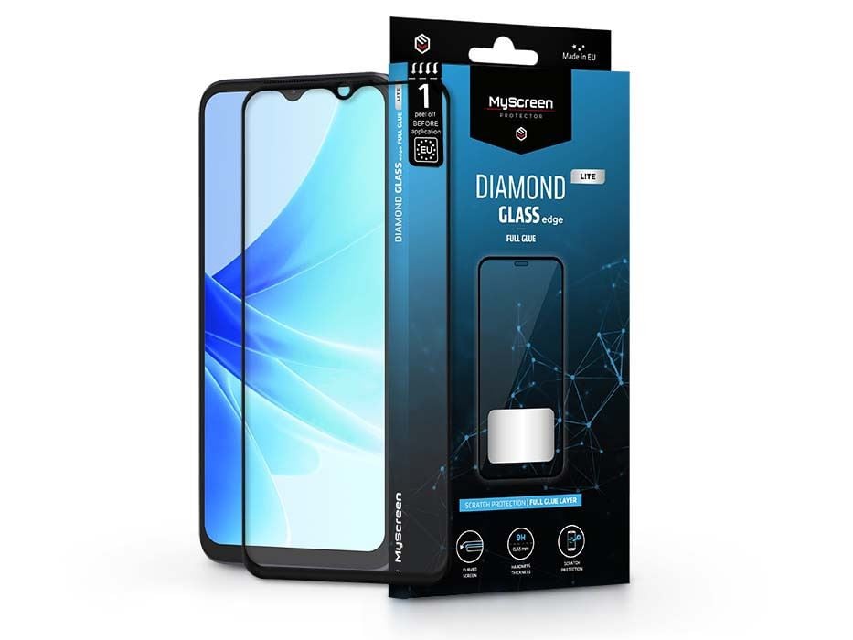 MyScreen Oppo A57/a57s Diamond Glass Lite Edge2.5D edzett üveg kijelzővédő fólia fekete kerettel (LA-2237)