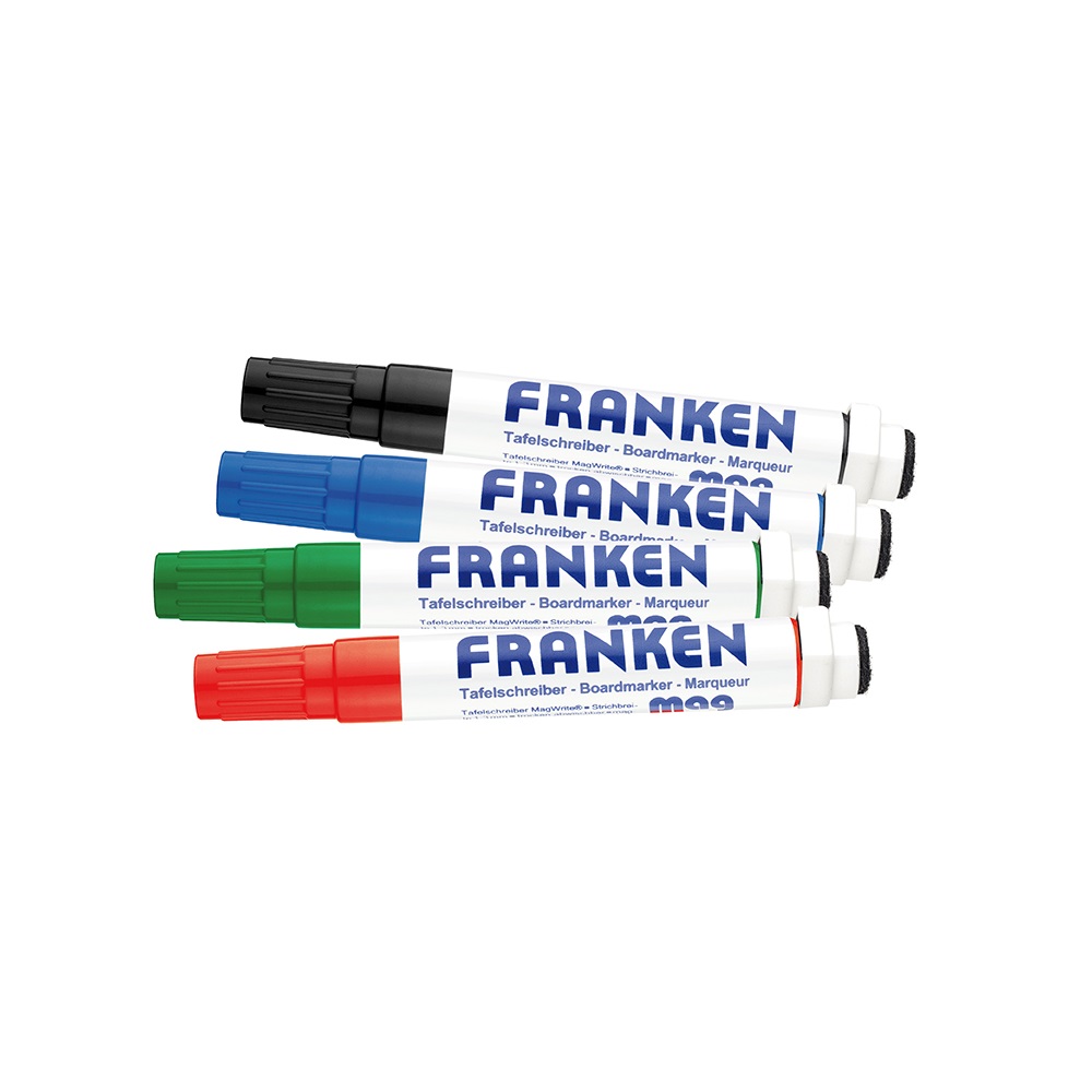 Franken Táblamarker készlet, 1-3mm, kerek, antibakteriális mágneses, , 4 klf. szín (Z1703)