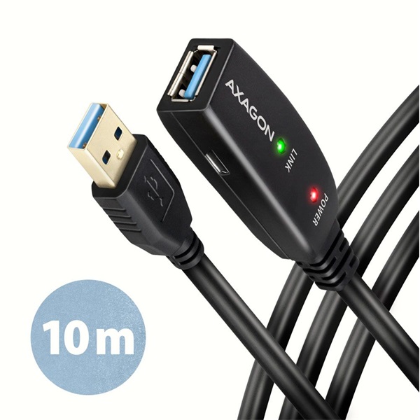 Axagon ADR-310 10m USB 3.2 Gen 1 A apa - anya aktív repeater kábel Axagon ADR-310 10m USB 3.2 Gen 1 A apa - anya aktív repeater kábel