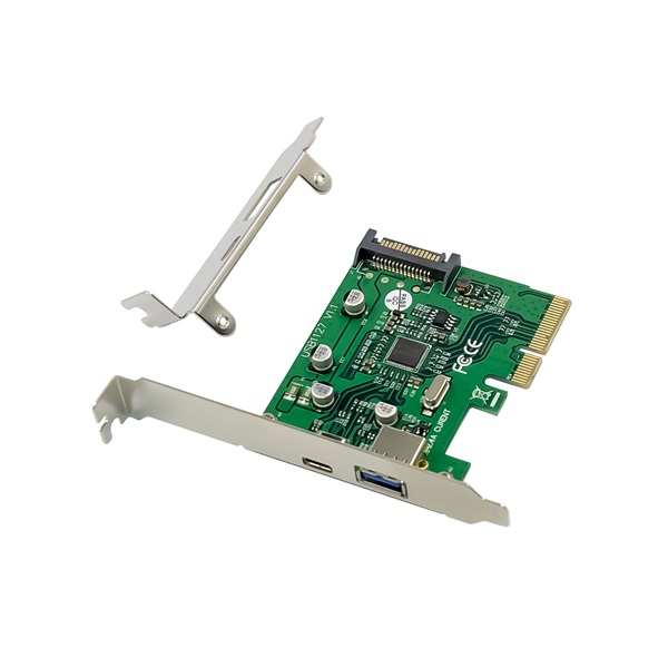 Conceptronic EMRICK09G  PCIe x4 to USB-A 3.0+USB-C 3.2 Gen2, Táp: 15pin SATA Bővítőkártya  
