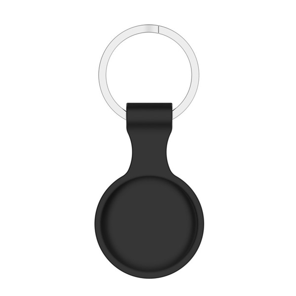 Haffner FN0197 Apple AirTag fekete szilikon védőtokos kulcstartó