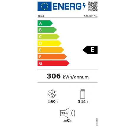 Tesla RB5210FHXI Side by Side hűtőszekrény italadagolóval- E energiaosztály