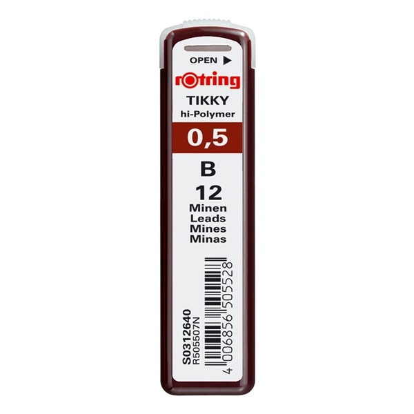 Rotring 0,5mm B 12db-os nyomósirón betét Rotring 0,5mm B 12db-os nyomósirón betét