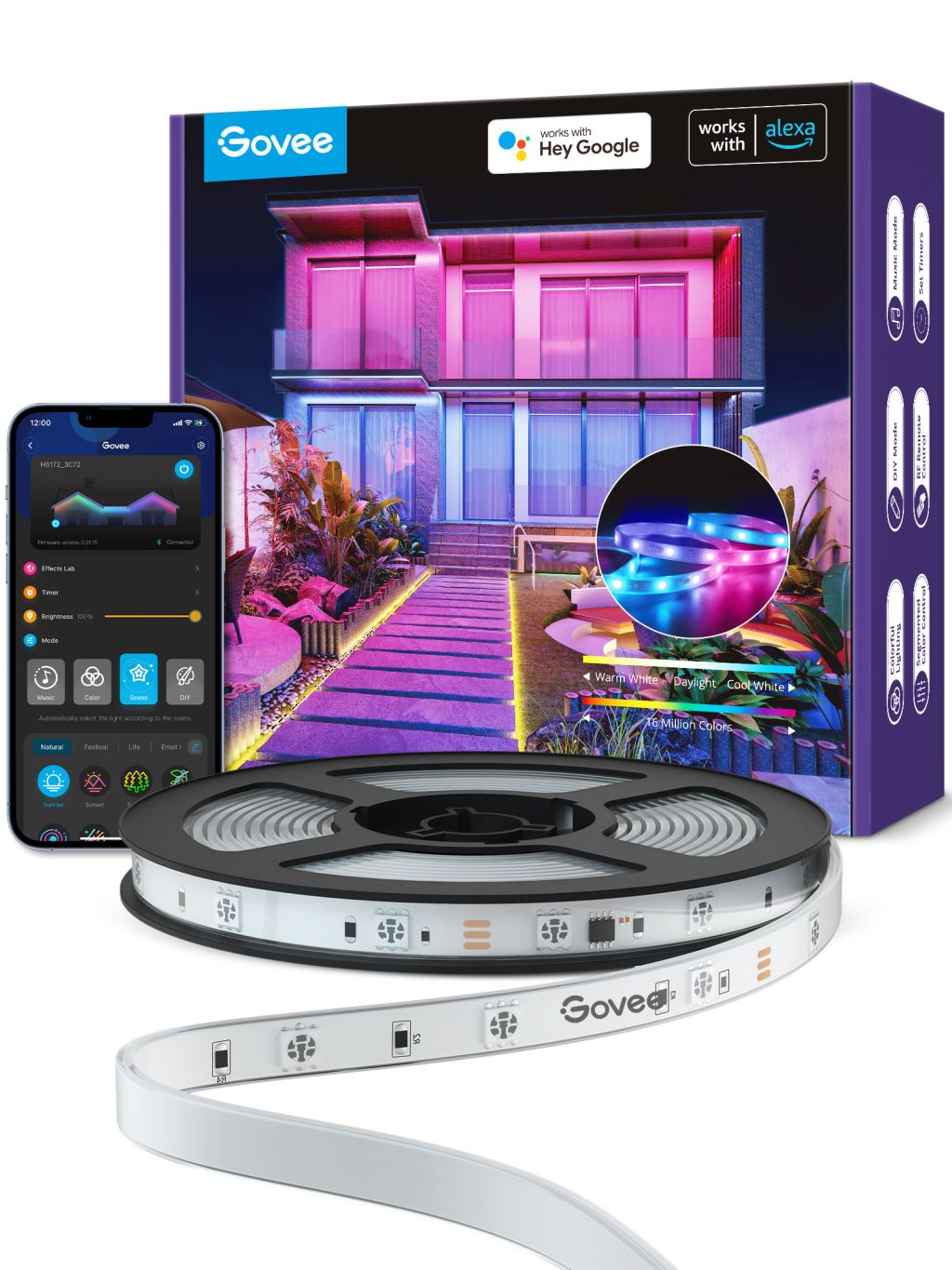 Govee Phantasy kültéri LED RGBIC szalag 10m (H6172)