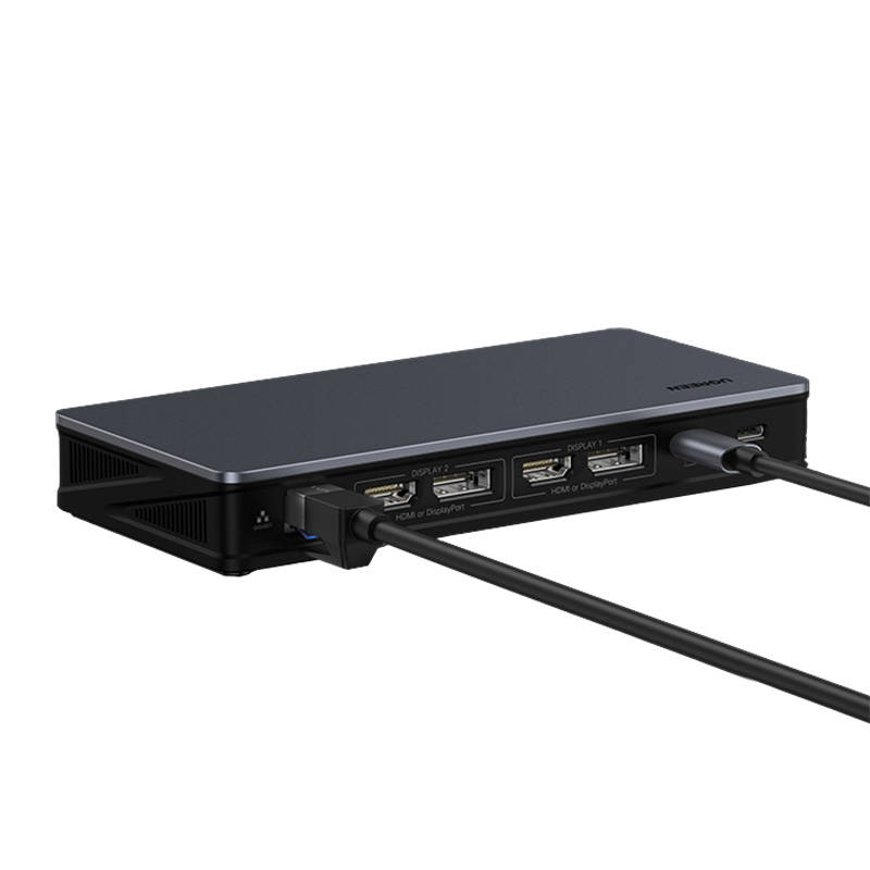 Adapter HUB UGREEN CM615 USB-C to 2x USB-A, 1x USB-C 3.1, 2x HDMI, 2x DP, SD/TF, RJ45 Adapter HUB UGREEN CM615 USB-C to 2x USB-A, 1x USB-C 3.1, 2x HDMI, 2x DP, SD/TF, RJ45