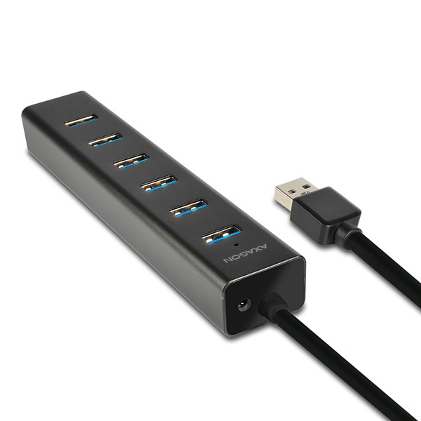 Axagon HUE-SA7BP 7 portos USB 3.0 hub gyorstöltéssel fekete