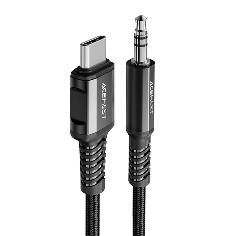 Cable USB-C to mini jack 3,5mm Acefast C1-08 1.2m (black) Cable USB-C to mini jack 3,5mm Acefast C1-08 1.2m (black)