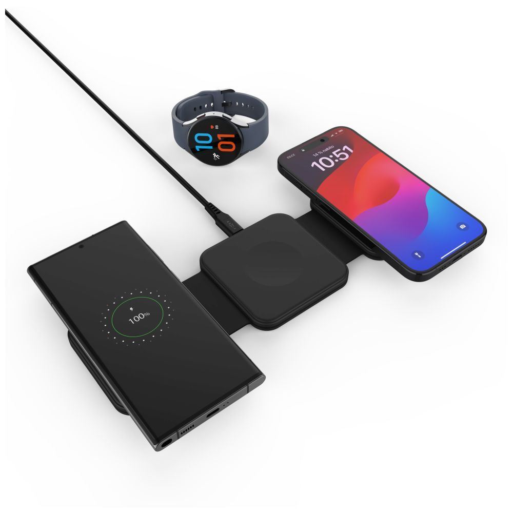 FIXED vezeték nélküli töltőállomás Samsung készülékekhez Fekete