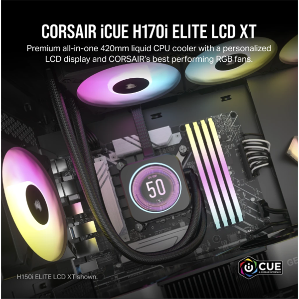 CORSAIR iCUE H170i ELITE LCD XT Liquid CPU Hűtő