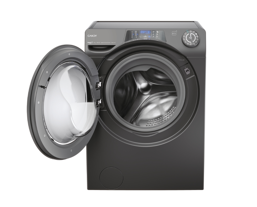 Candy RP 696BWMRR/1-S Elöltöltős mosógép – 9 kg, 1600 ford./perc, A Energiaosztály, Wi-Fi + BLE, Steam Hygiene Plus, Speed-Drive Inverter, Antracit