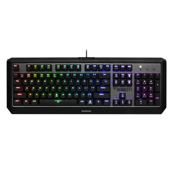 Gamdias HERMES P3 Mechanikus gamer billentyűzet US Barna
