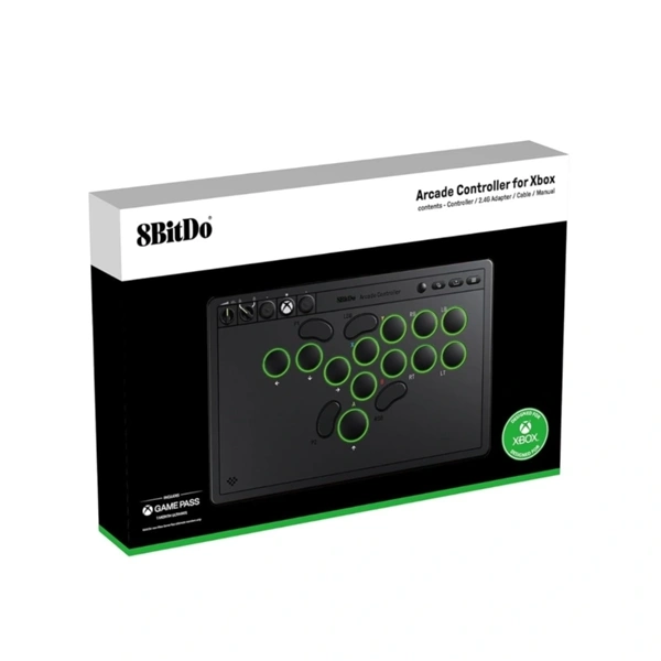 8BitDo Arcade Stick All-Button Xbox Series X|S / Xbox One / PC vezeték nélküli kontroller Fekete