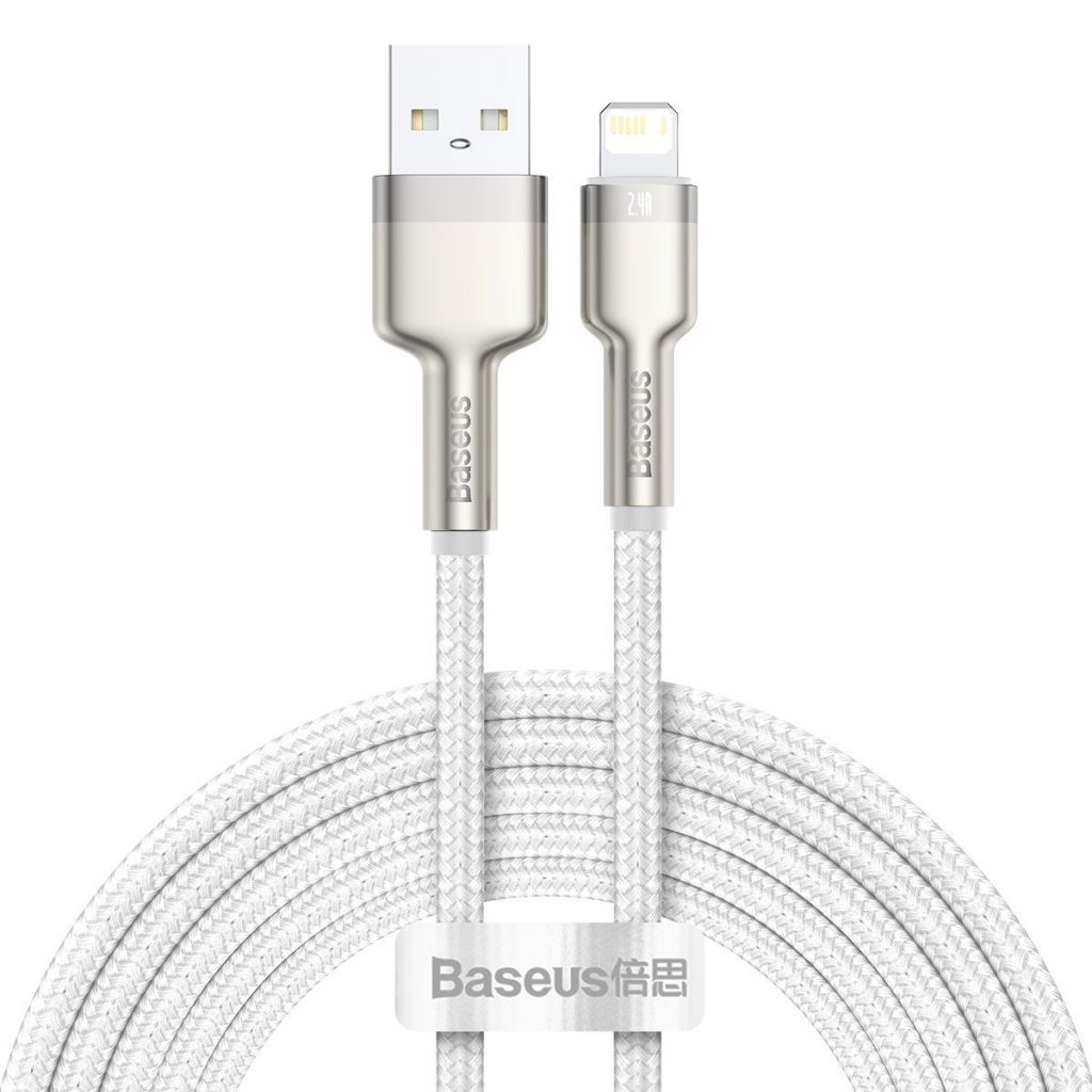 Baseus Cafule USB Lightning töltőkábel, 2,4A, 2m, fehér (CALJK-B02) Baseus Cafule USB Lightning töltőkábel, 2,4A, 2m, fehér (CALJK-B02)