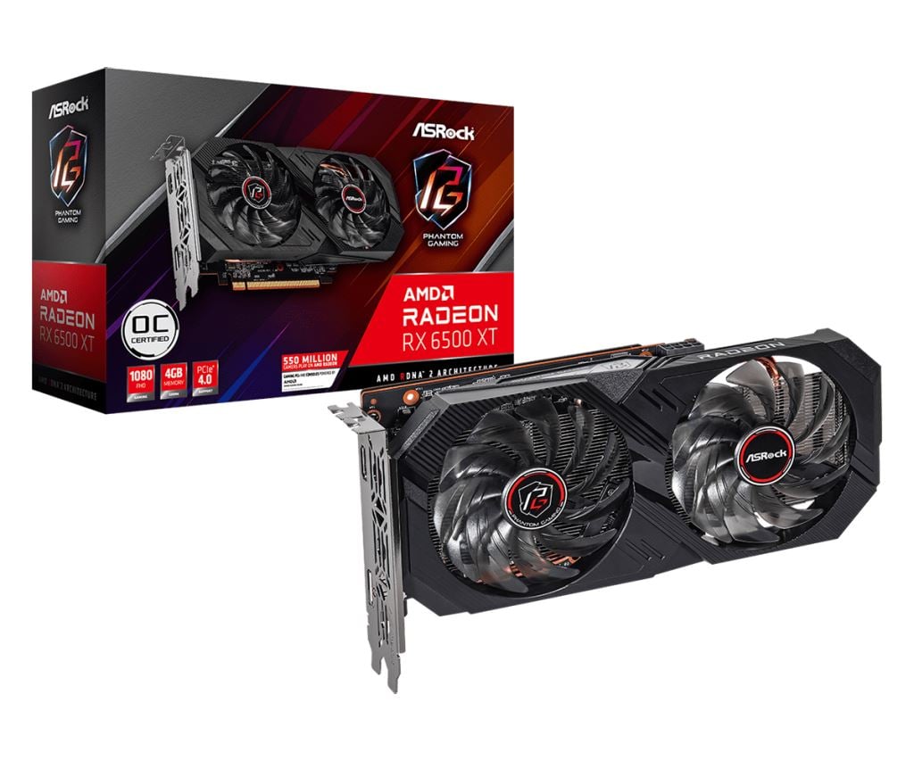 ASRock Radeon RX 6500 XT Phantom Gaming D 4GB OC videokártya (RX6500XT PGD 4GO) ASRock Radeon RX 6500 XT Phantom Gaming D 4GB OC videokártya (RX6500XT PGD 4GO)