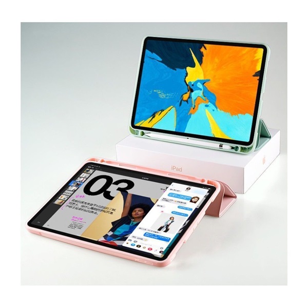 Haffner Apple iPad 10.2 (2019/2020) védőtok (Smart Case) on/off funkcióval, Apple Pencil tartóval - szürke (ECO csomagolás) (FN0253)