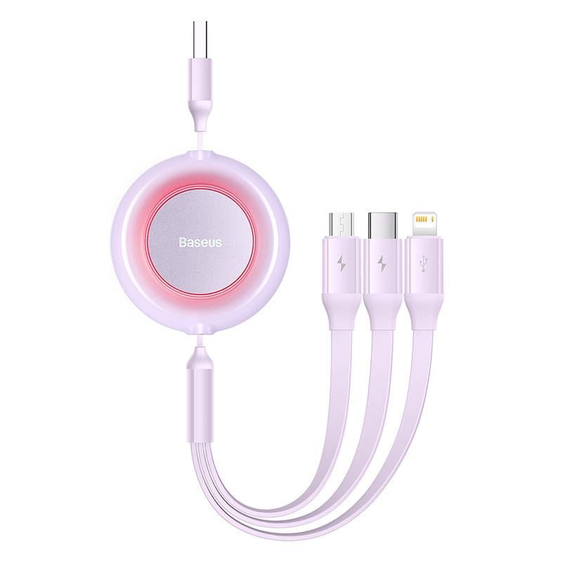 Baseus Bright Mirror 2 USB 3 az 1-ben kábel mikro USB Lightning USB-C 3.5 A 1.1m lila (CAMJ010005) Baseus Bright Mirror 2 USB 3 az 1-ben kábel mikro USB Lightning USB-C 3.5 A 1.1m lila (CAMJ010005)