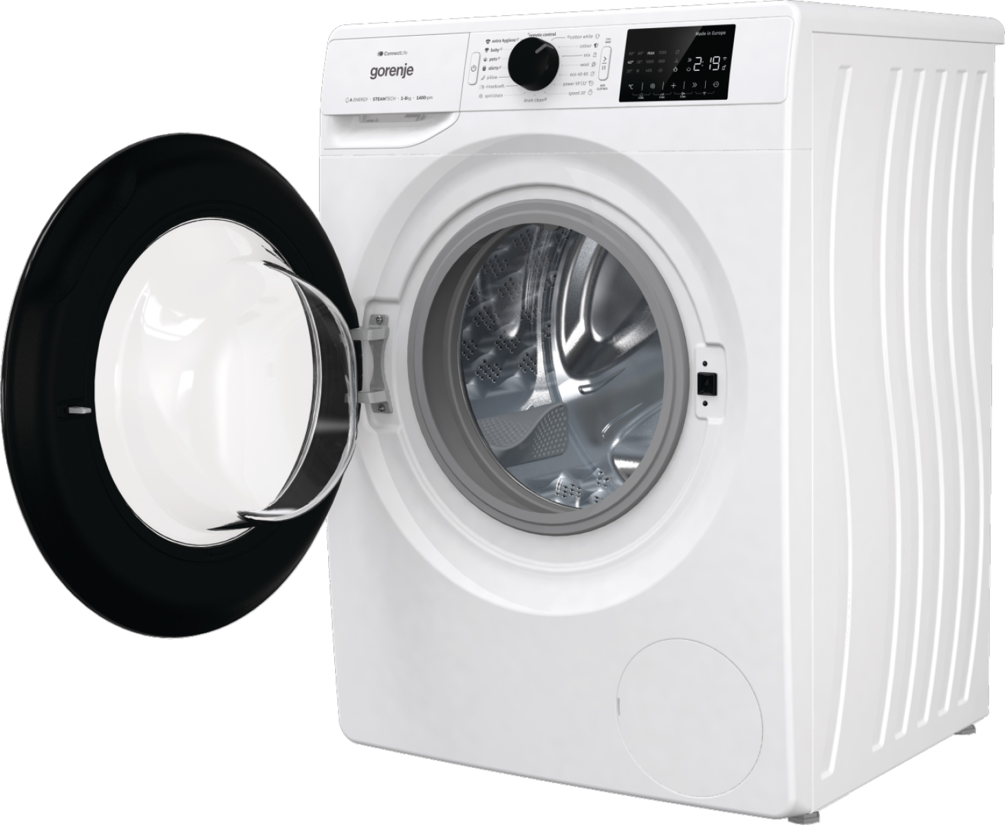 Gorenje WPNEI84A1SWIFI Elöltöltős mosógép - 8 kg, 1400 ford./perc, A Energiaosztály, SteamTech gőzprogram, WiFi