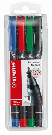 STABILO "OHPen M" alkoholos marker készlet 1 mm 4 különböző szín (843/4) STABILO "OHPen M" alkoholos marker készlet 1 mm 4 különböző szín (843/4)
