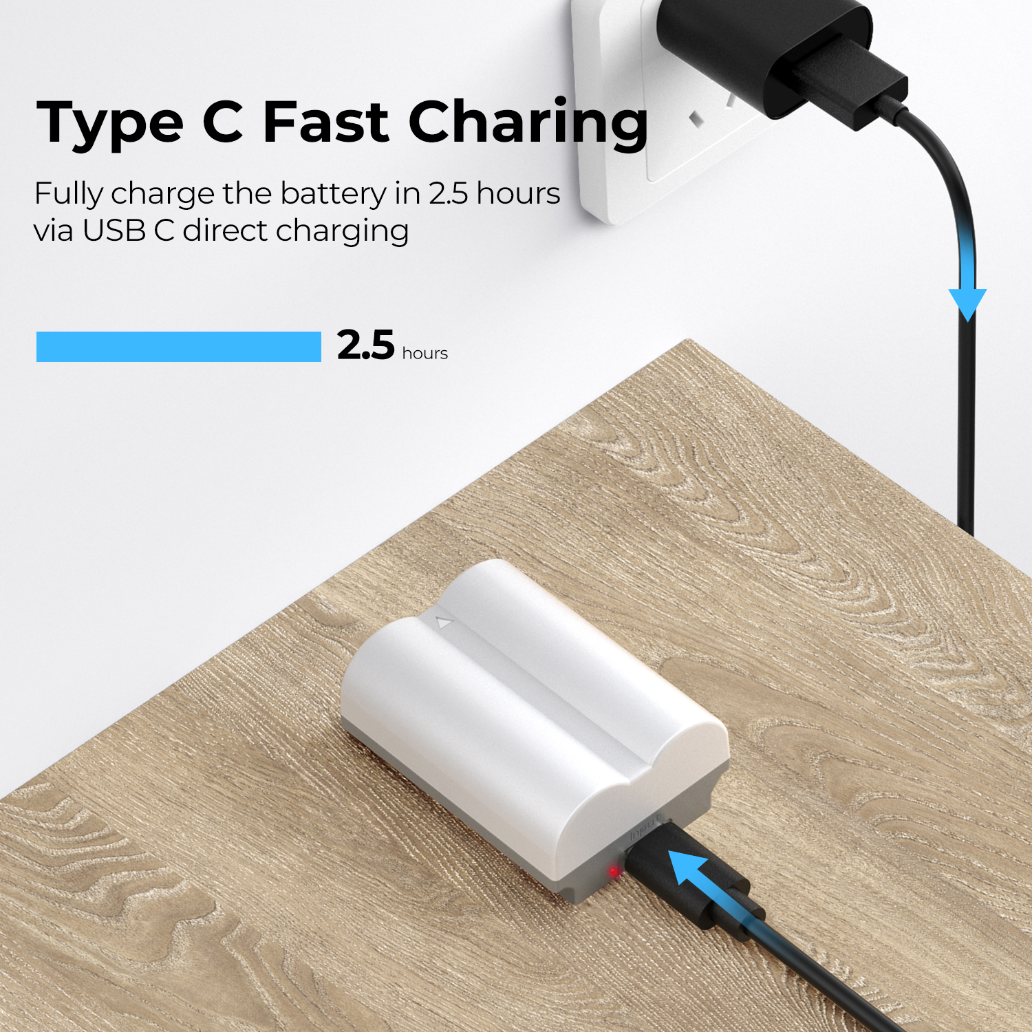 K&F Concept NP-W235 akkumulátor 2400mAh, USB-C csatlakozóval