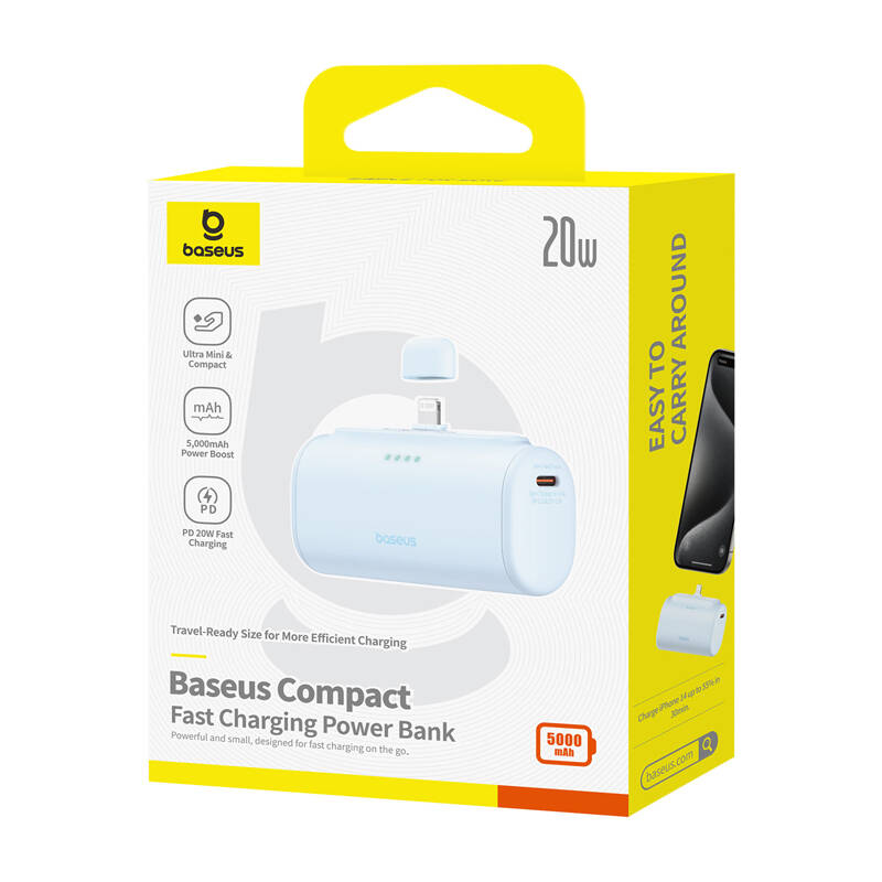 Baseus  5000mAh  20W Compact powerbank  Kék 