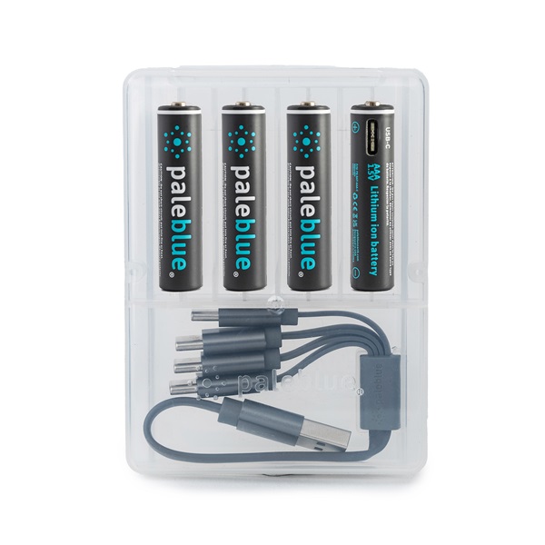 Paleblue PB-AAA-C 4xAAA 600mAh USB-C újratölthető mikro ceruza akkumulátor + töltőkábel
