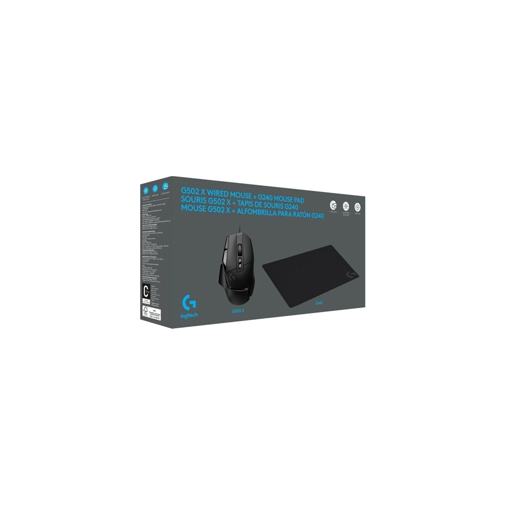 LOGITECH G502 X Gaming Egér USB Fekete