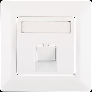 NIKOMAX Fali aljzat kerettel, 80x80mm, 1 portos, fehér