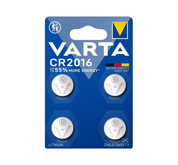 Varta gombelem (CR2016, 3V, lítium) 4db/csomag (6016101404)