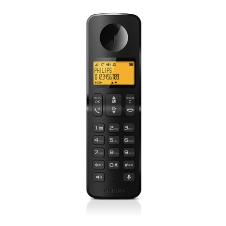 Philips D2601B/53 DECT TELEFON fekete 550mAh
