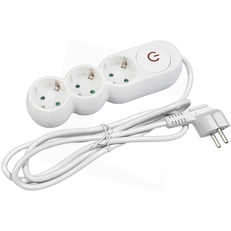 Entac ESERS1.5G3-1.5-SW Design elosztó 3 foglalat kapcsolóval 1,5m 3G1,5 Entac ESERS1.5G3-1.5-SW Design elosztó 3 foglalat kapcsolóval 1,5m 3G1,5