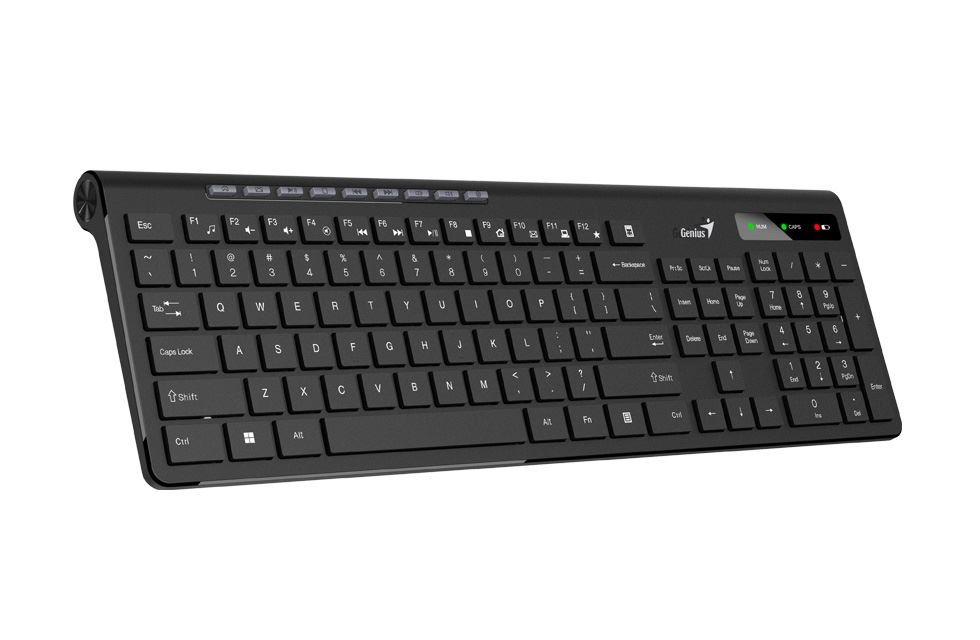 Genius SlimStar 7230 vezeték nélküli multimédiás billentyűzet fekete 