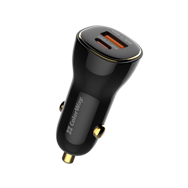 COLORWAY  CW-CHA046PD-BK Power Delivery Port PPS USB (USB-A + USB-C) (60 W) Autós töltő Fekete