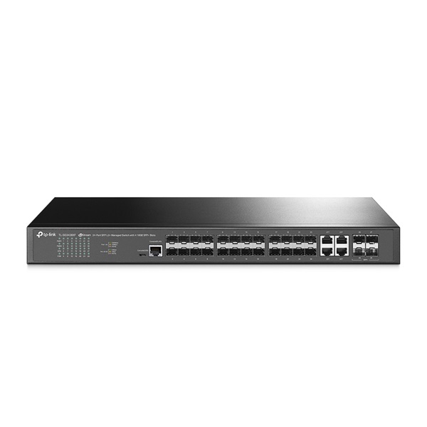 TP-Link TL-SG3428XF JetStream 24xGbE SFP, 4x10GbE SFP+ port L2+ menedzselhető switch TP-Link TL-SG3428XF JetStream 24xGbE SFP, 4x10GbE SFP+ port L2+ menedzselhető switch