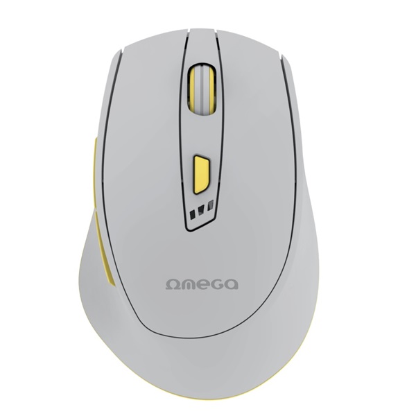 OMEGA Egér, Wireless, vezeték nélküli, Bluetooth 5.2, 2400 DPI, beépített akkumulátros, USB-C töltés, szürke (OMC529RWGL)
