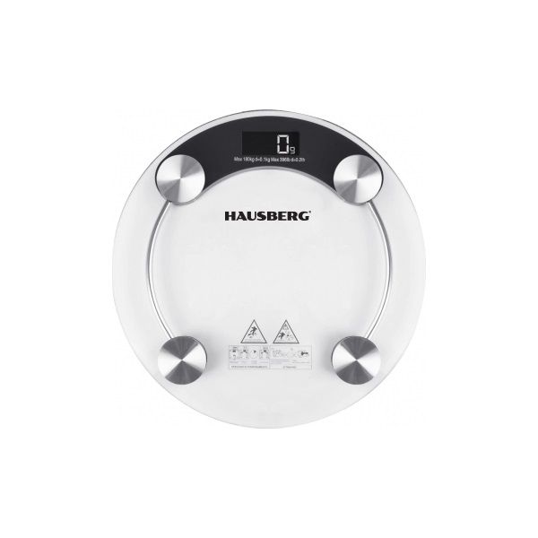 Hausberg HB-6000NG üveg fürdőszobai mérleg Fekete