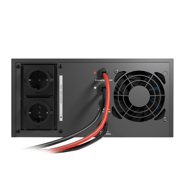 NJOY Inverter - Aira 1200 (2 Schuko, Szinusz hullám, Akku Támogatás: 40Ah-200Ah, AVR,  fekete)