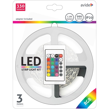 Avide ABLSBL12V5050-30RGB LED SZALAG BLISZTER 12V 7.2W SMD5050 30LED/M RGB IP20 3m Avide ABLSBL12V5050-30RGB LED SZALAG BLISZTER 12V 7.2W SMD5050 30LED/M RGB IP20 3m