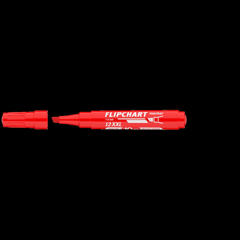 ICO Flipchart marker vízbázisú 1-4mm, vágott Artip 12XXL piros (9580081002)