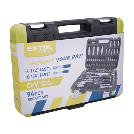 Extol Craft 918094 1/4" 1/2", 94db Racsnis dugókulcs készlet